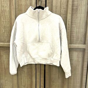 TNA sweat fleece cosy fleece, boyfriend fit size large Heather gray